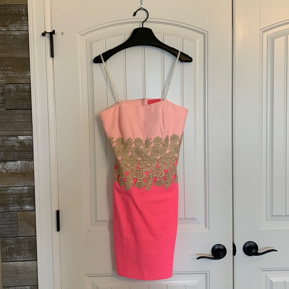 Pink Lilly Pulitzer strapless  mini dress